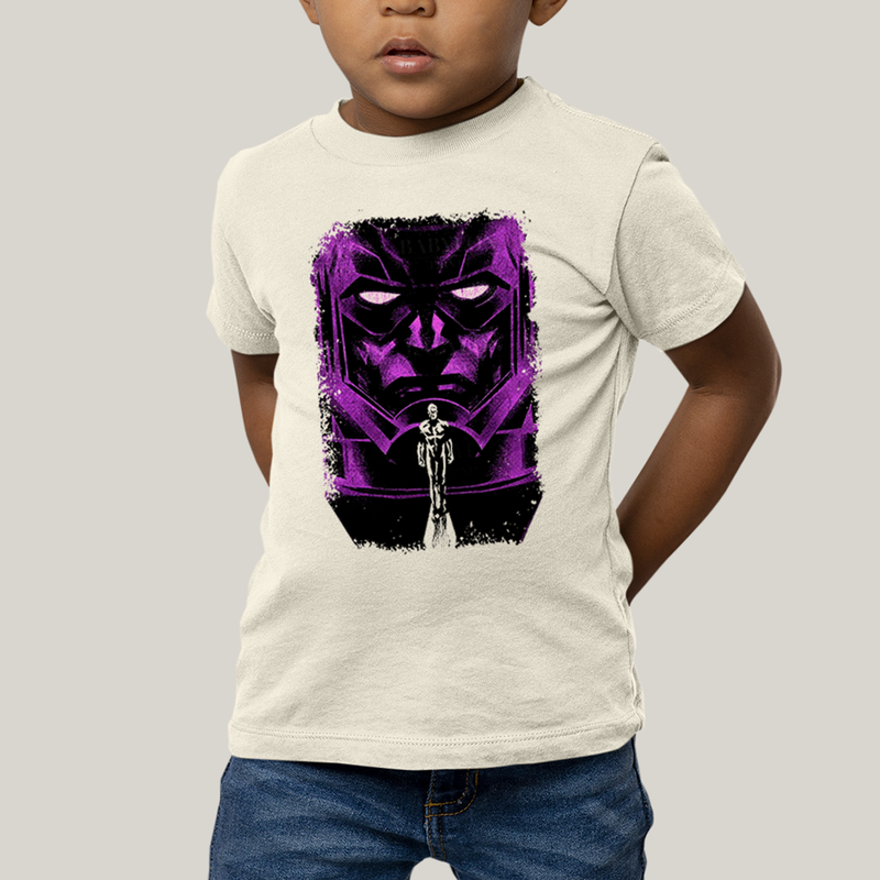 Camiseta Infantil Algodão Unissex T shirt Quarteto Fantástico Galactus & Surfista Prateado