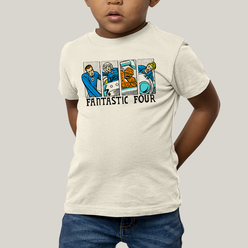 Camiseta Infantil Algodão Unissex T shirt Quarteto Fantástico Era de Prata