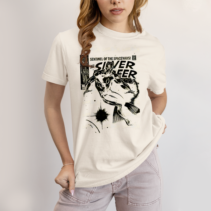 Camiseta Algodão Unissex T shirt Quarteto Fantástico O Surfista Prateado