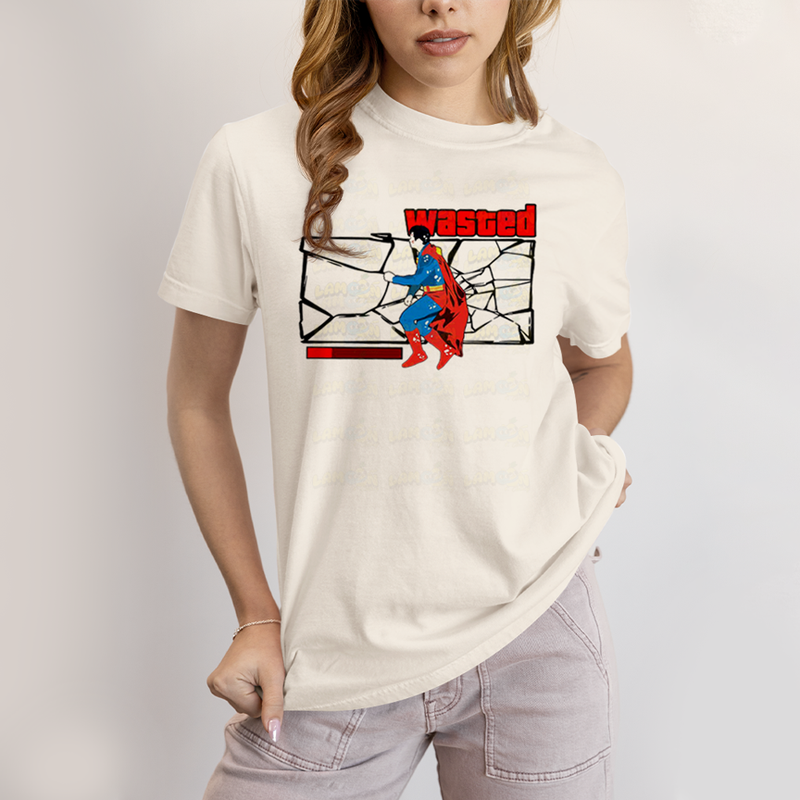 Camiseta Algodão Unissex T shirt Superman Wasted