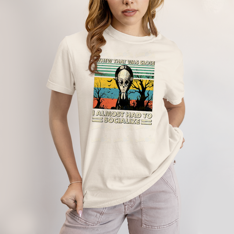 Camiseta Algodão Unissex T shirt Wandinha Quase Tive Que Socializar