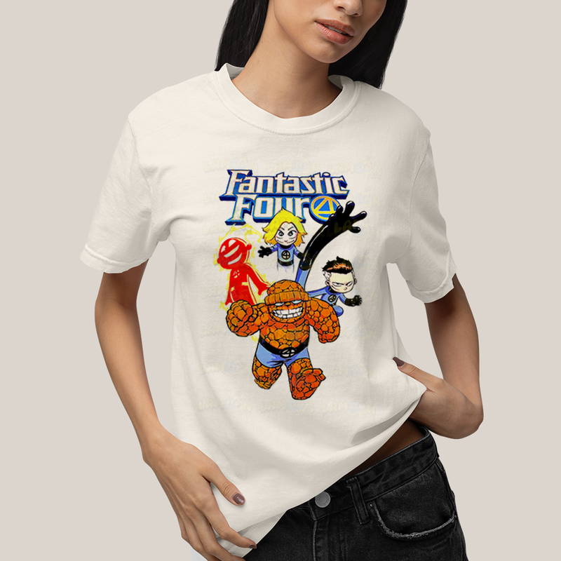 Camiseta Algodão Unissex T shirt Quarteto Fantástico Infantil