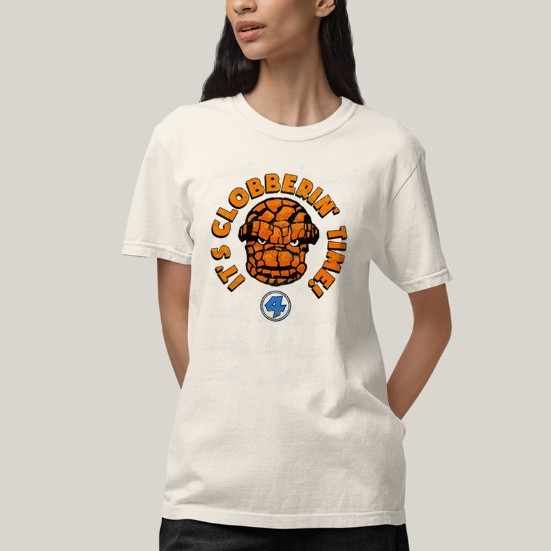 Camiseta Algodão Unissex T shirt Quarteto Fantástico O Coisa Tá na Hora do Pau 1