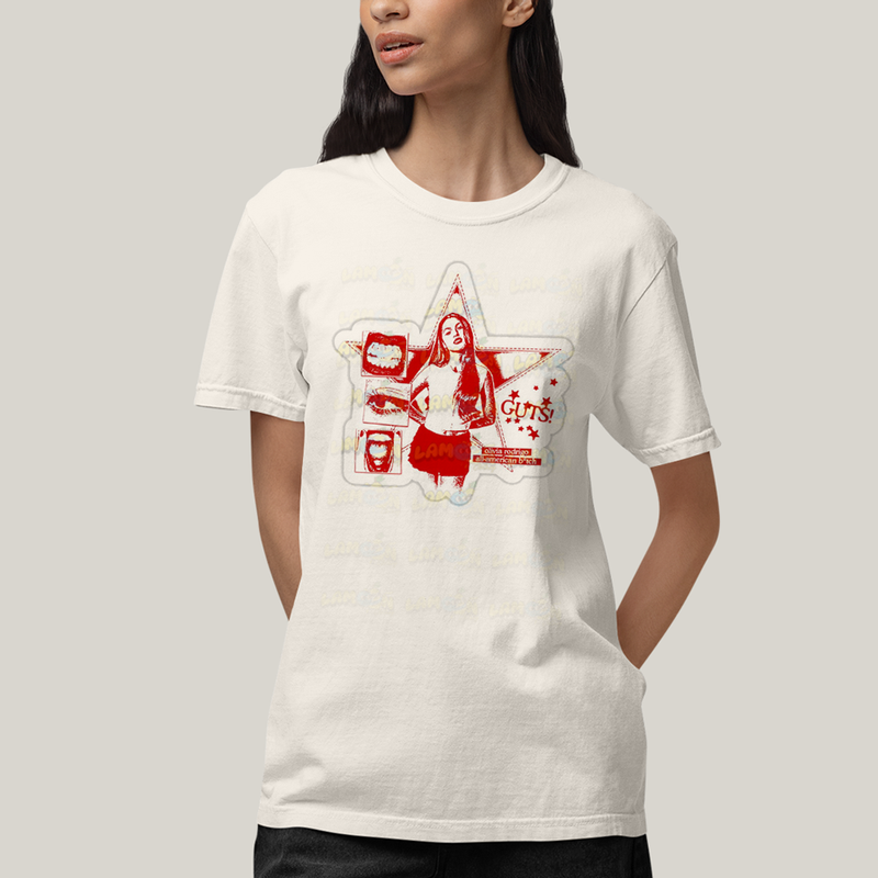Camiseta Algodão Unissex T shirt Olivia Rodrigo Guts Star