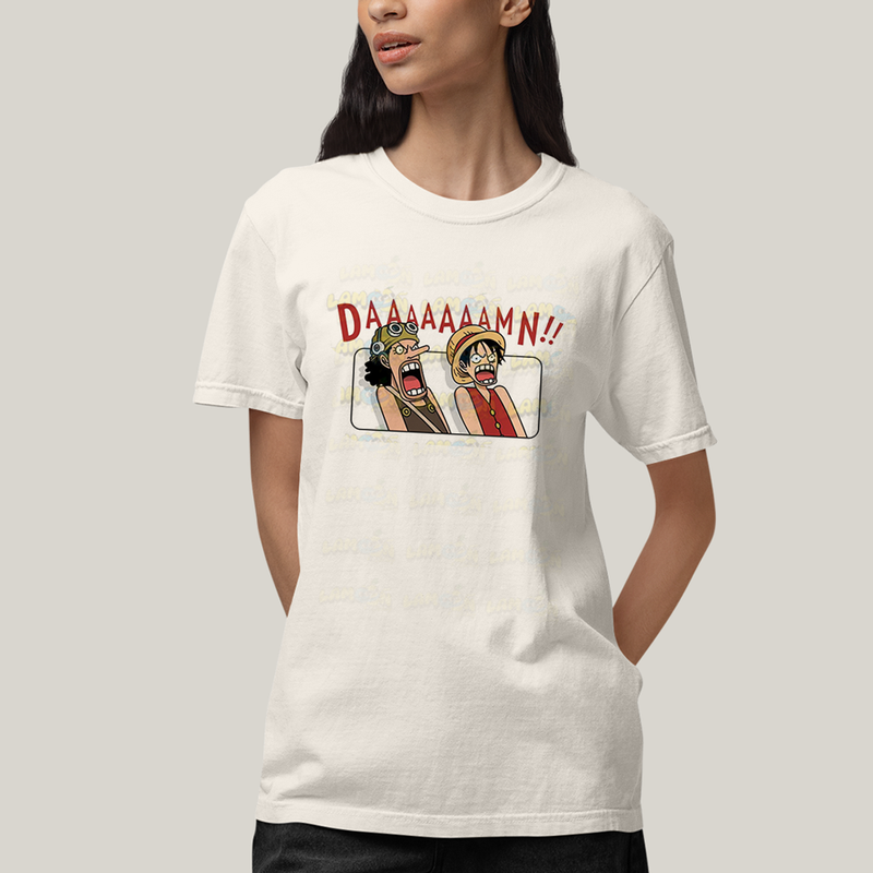 Camiseta Algodão Unissex T shirt Luffy One Piece Anime Damn
