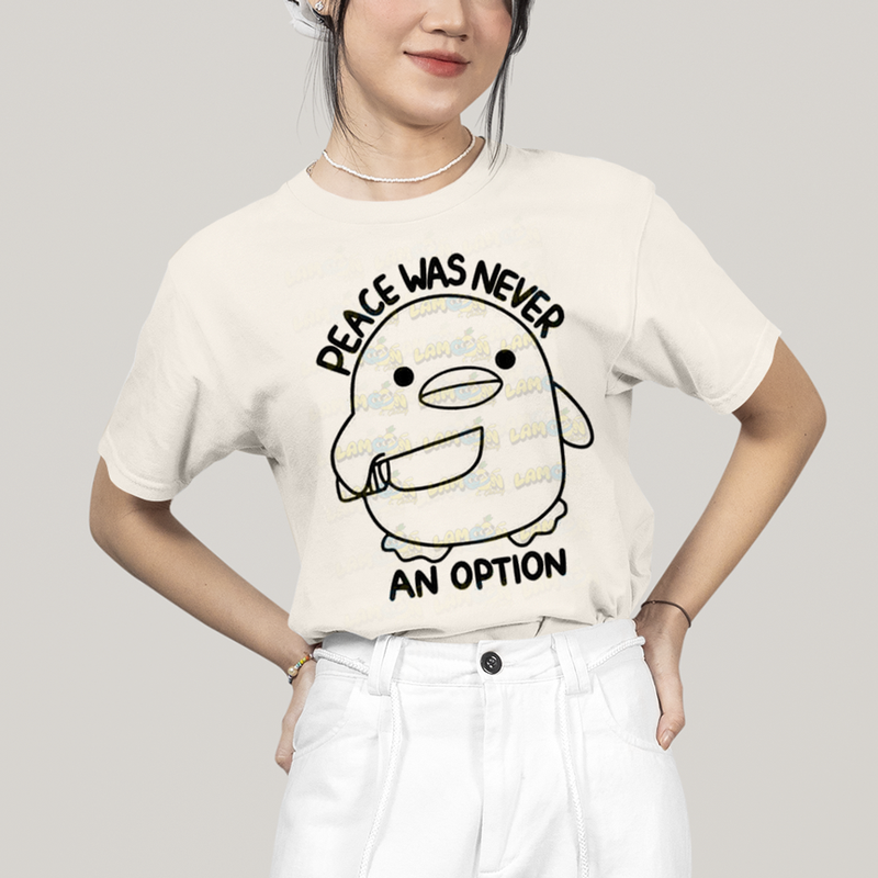 Camiseta Algodão Unissex T shirt A Paz Nunca Foi Opção Meme