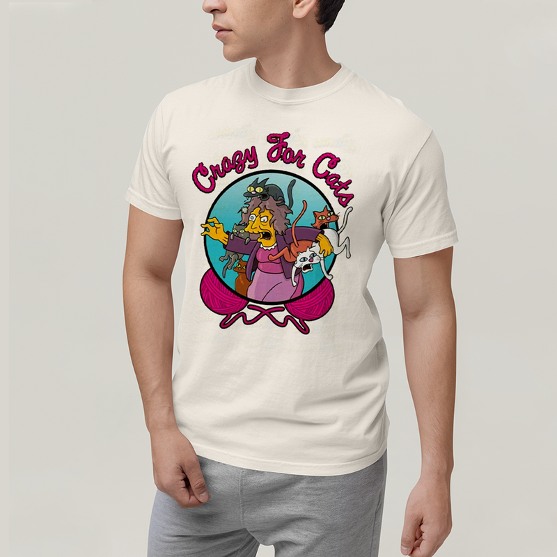 Camiseta Algodão Unissex T shirt Simpsons Crazy For Cats
