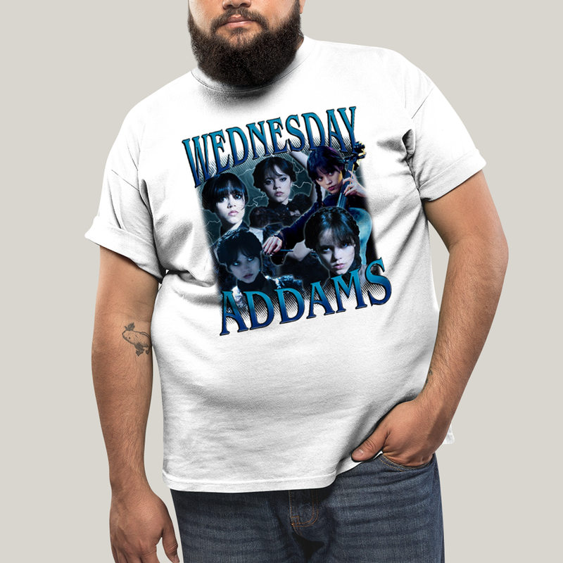 Camiseta Plus Size Algodão Unissex T shirt Wandinha Wednesday Adams