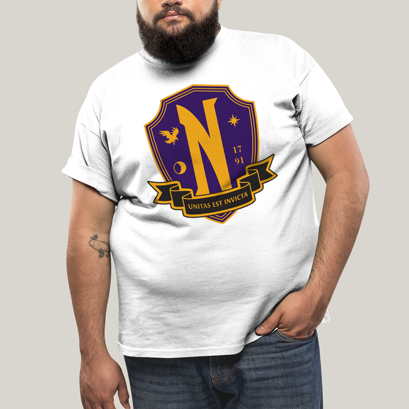 Camiseta Plus Size Algodão Unissex T shirt Wandinha Unitas Est Invicta