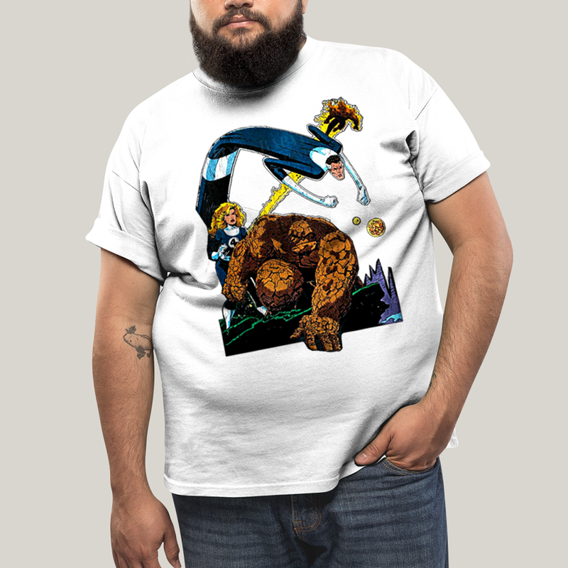 Camiseta Plus Size Algodão Unissex T shirt O Quarteto Fantástico Cartoon