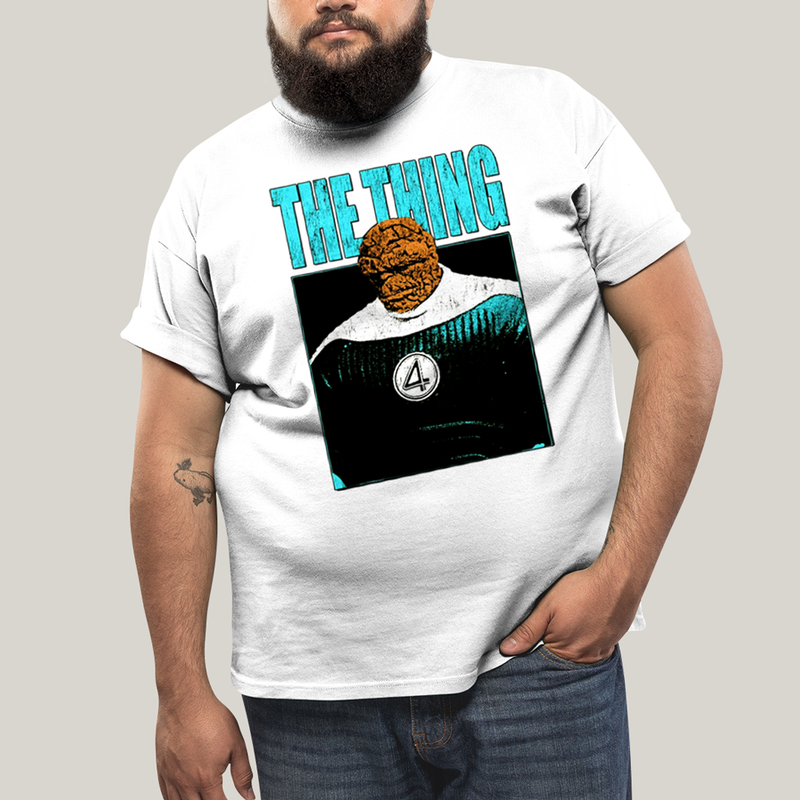 Camiseta Plus Size Algodão Unissex T shirt Quarteto Fantástico Primeiros Passos The Thing O Coisa