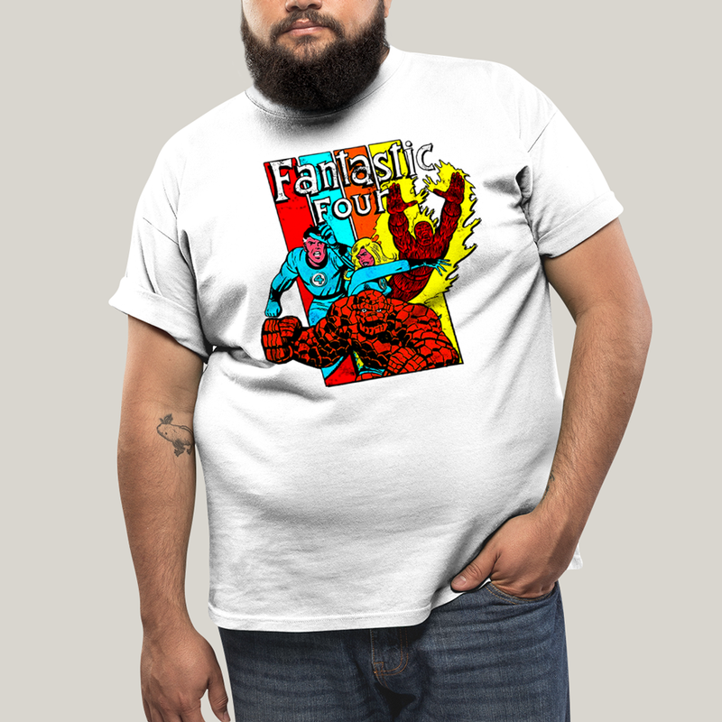 Camiseta Plus Size Algodão Unissex T shirt Quarteto Fantástico Era de Prata 2