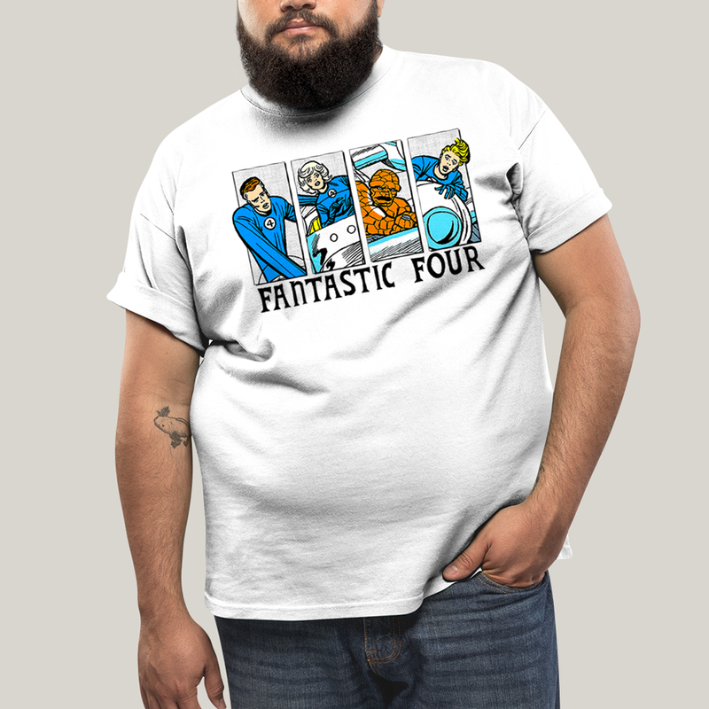 Camiseta Plus Size Algodão Unissex T shirt Quarteto Fantástico Era de Prata