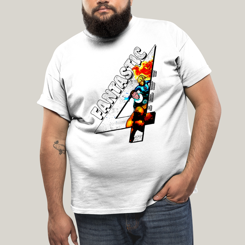 Camiseta Plus Size Algodão Unissex T shirt Quarteto Fantástico Fantastic 4