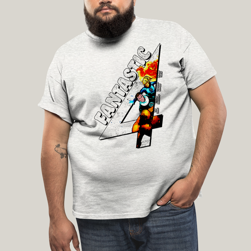Camiseta Plus Size Algodão Unissex T shirt Quarteto Fantástico Fantastic 4