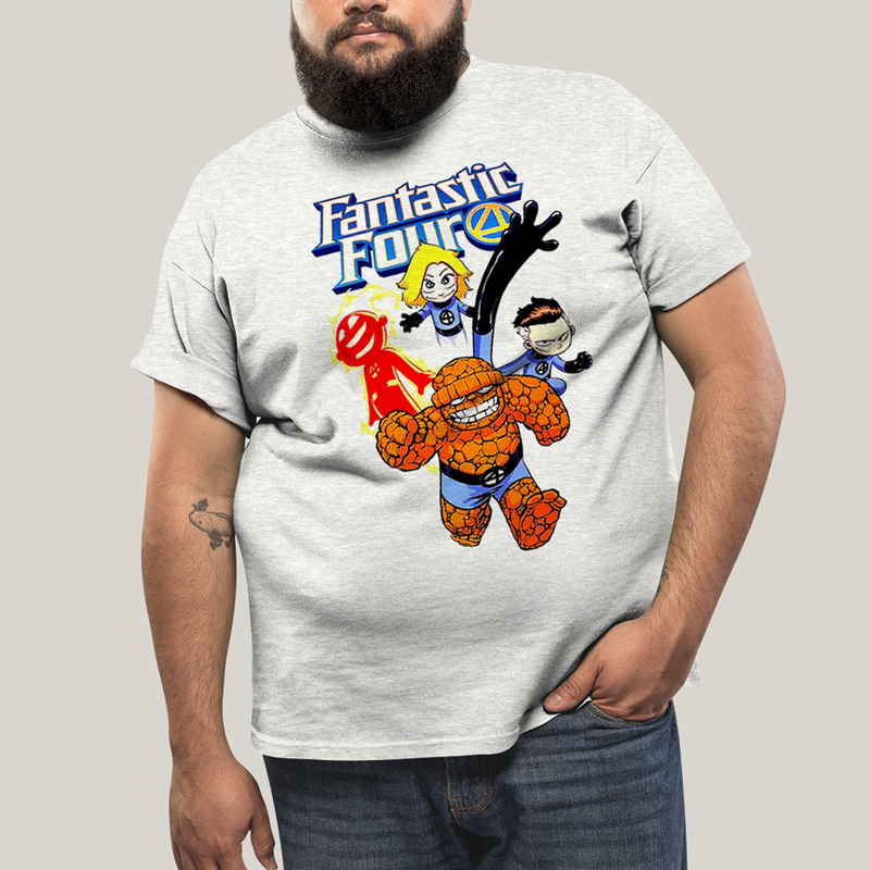Camiseta Plus Size Algodão Unissex T shirt Quarteto Fantástico