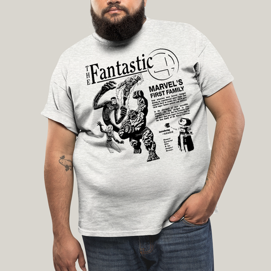 Camiseta Plus Size Algodão Unissex T shirt The Fantastic Four First Family