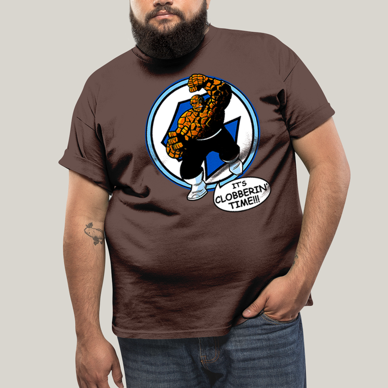 Camiseta Plus Size Algodão Unissex T shirt Quarteto Fantástico O Coisa Tá na Hora do Pau