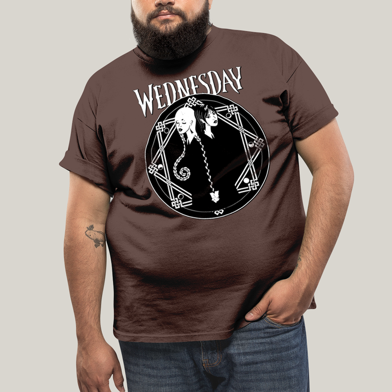 Camiseta Plus Size Algodão Unissex T shirt Wandinha Wednesday Black White