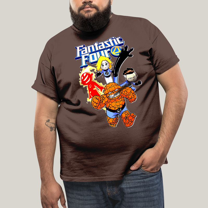 Camiseta Plus Size Algodão Unissex T shirt Quarteto Fantástico
