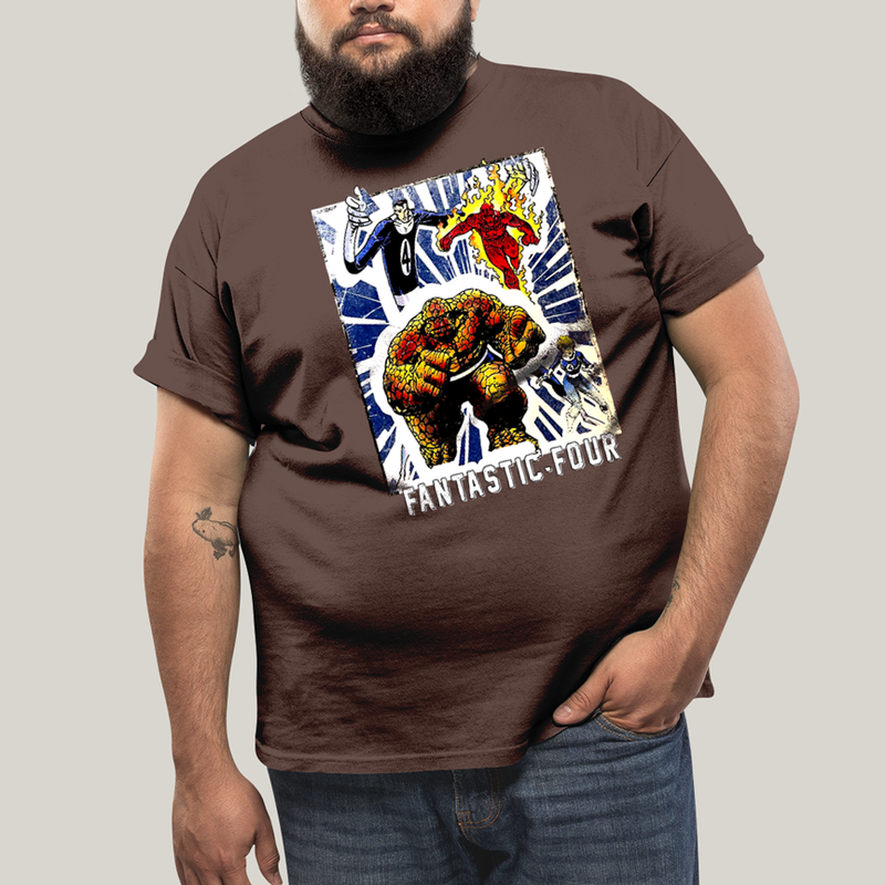 Camiseta Plus Size Algodão Unissex T shirt Quarteto Fantástico Era de Prata 1