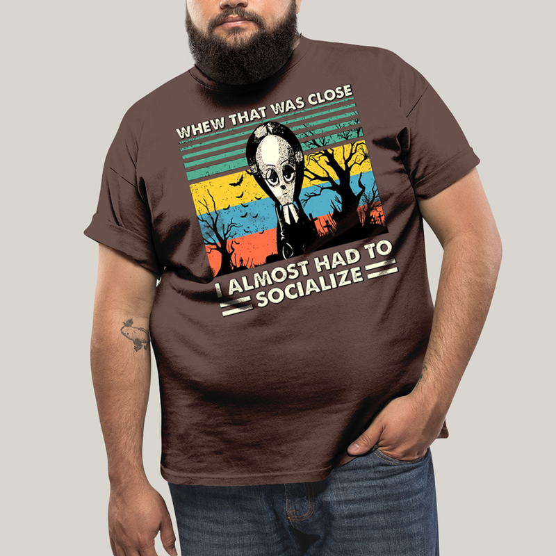 Camiseta Plus Size Algodão Unissex T shirt Wandinha Quase Tive Que Socializar