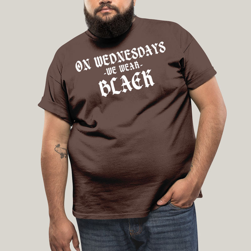 Camiseta Plus Size Algodão Unissex T shirt Wandinha Na Quarta Feira Usamos Preto 1