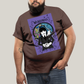 Camiseta Plus Size Algodão Unissex T shirt Wandinha Fundo Roxo