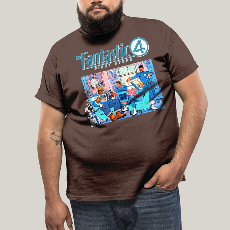 Camiseta Plus Size Algodão Unissex T shirt The Fantastic Four First Steps 1