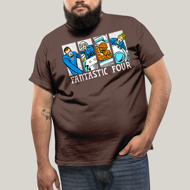 Camiseta Plus Size Algodão Unissex T shirt Quarteto Fantástico Era de Prata