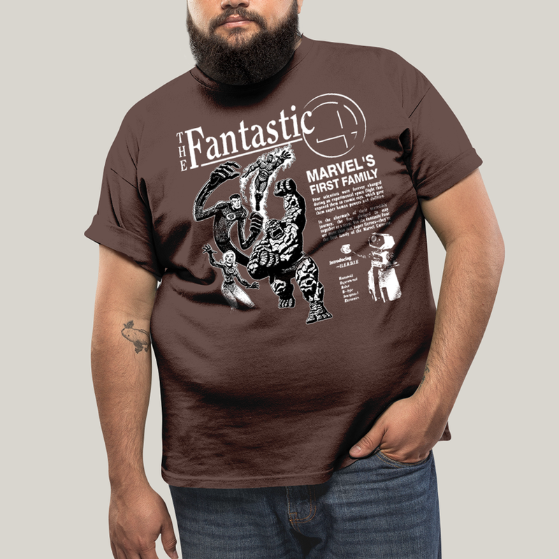 Camiseta Plus Size Algodão Unissex T shirt The Fantastic Four First Family