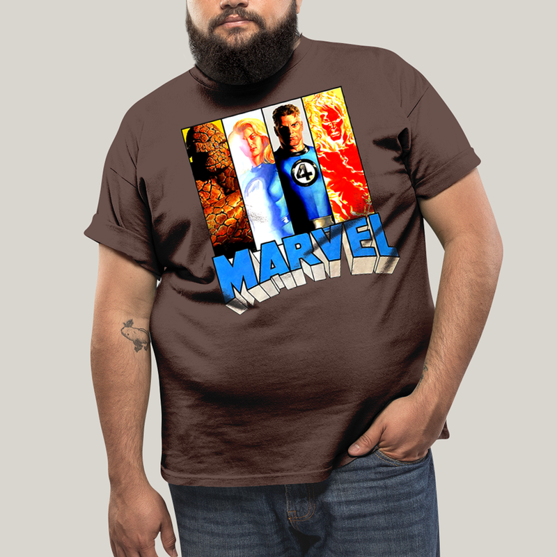 Camiseta Plus Size Algodão Unissex T shirt Quarteto Fantástico Marvel Retrô