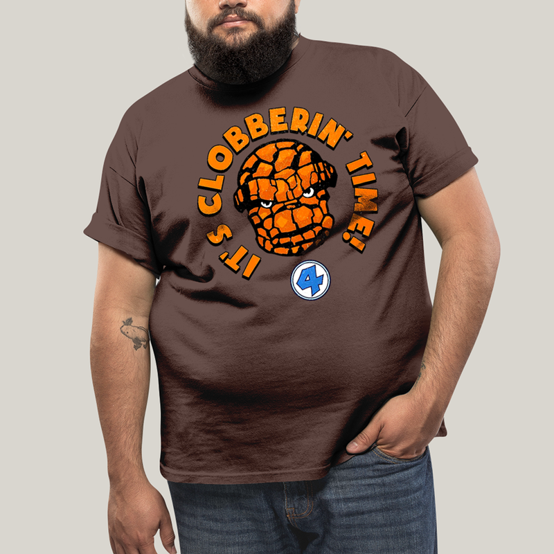 Camiseta Plus Size Algodão Unissex T shirt Quarteto Fantástico O Coisa Tá na Hora do Pau 1