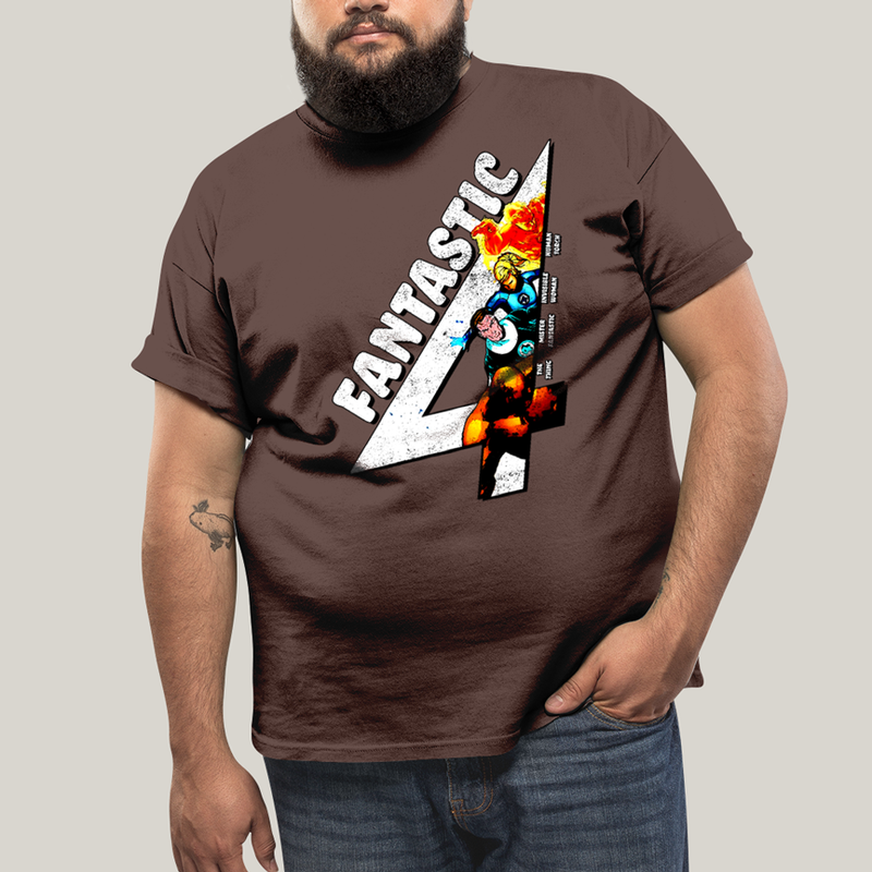 Camiseta Plus Size Algodão Unissex T shirt Quarteto Fantástico Fantastic 4