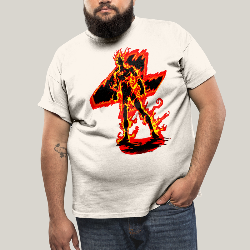 Camiseta Plus Size Algodão Unissex T shirt Quarteto Fantástico Tocha Humana 4