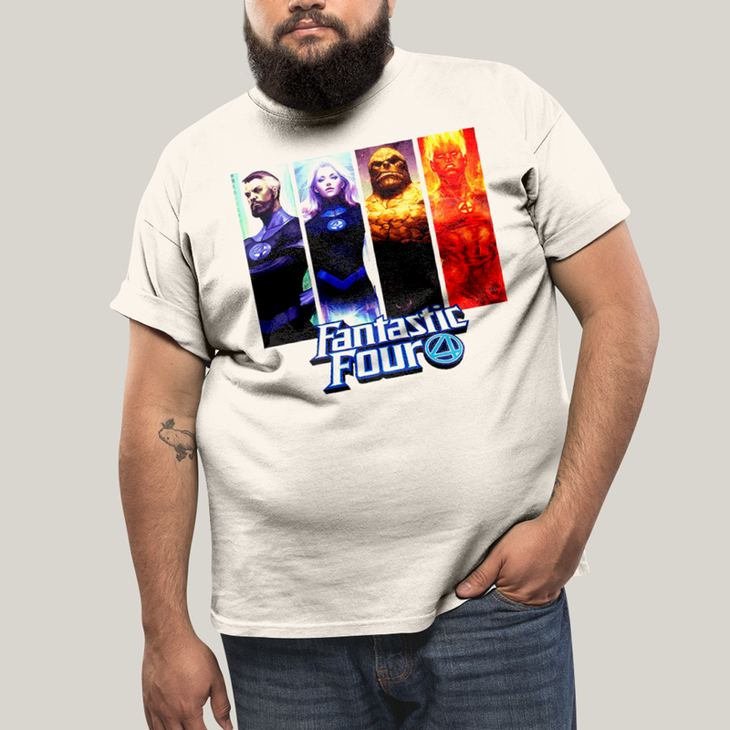 Camiseta Plus Size Algodão Unissex T shirt Quarteto Fantástico Fantastic Four 4