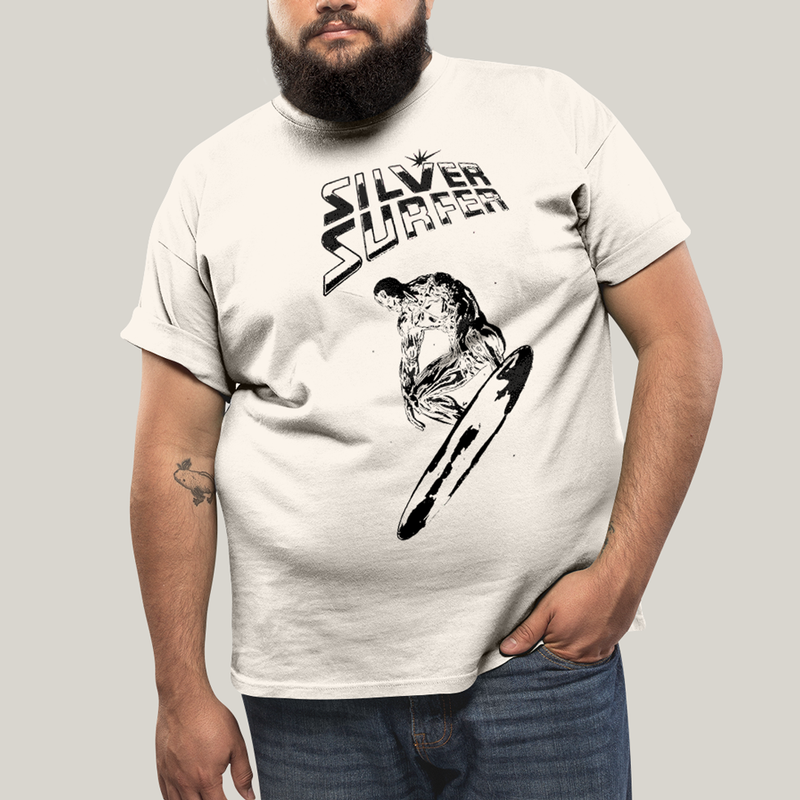 Camiseta Plus Size Algodão Unissex T shirt Quarteto Fantástico O Surfista Prateado 1