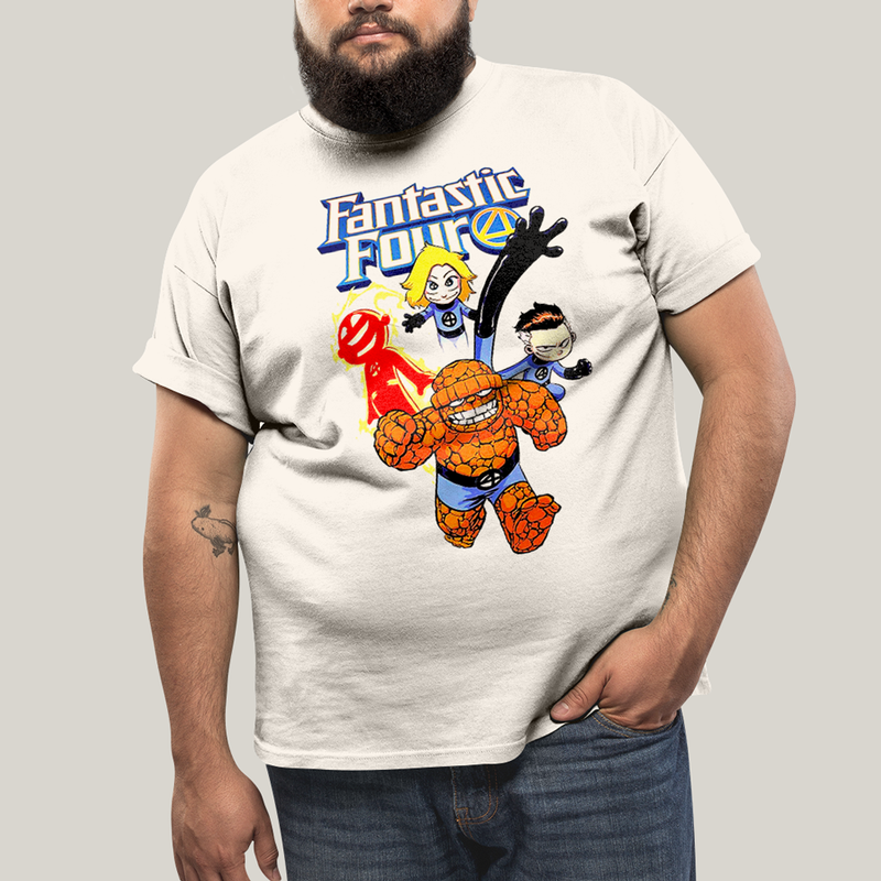 Camiseta Plus Size Algodão Unissex T shirt Quarteto Fantástico
