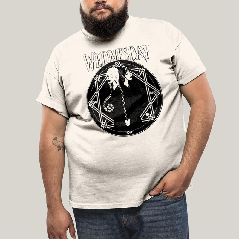 Camiseta Plus Size Algodão Unissex T shirt Wandinha Wednesday Black White