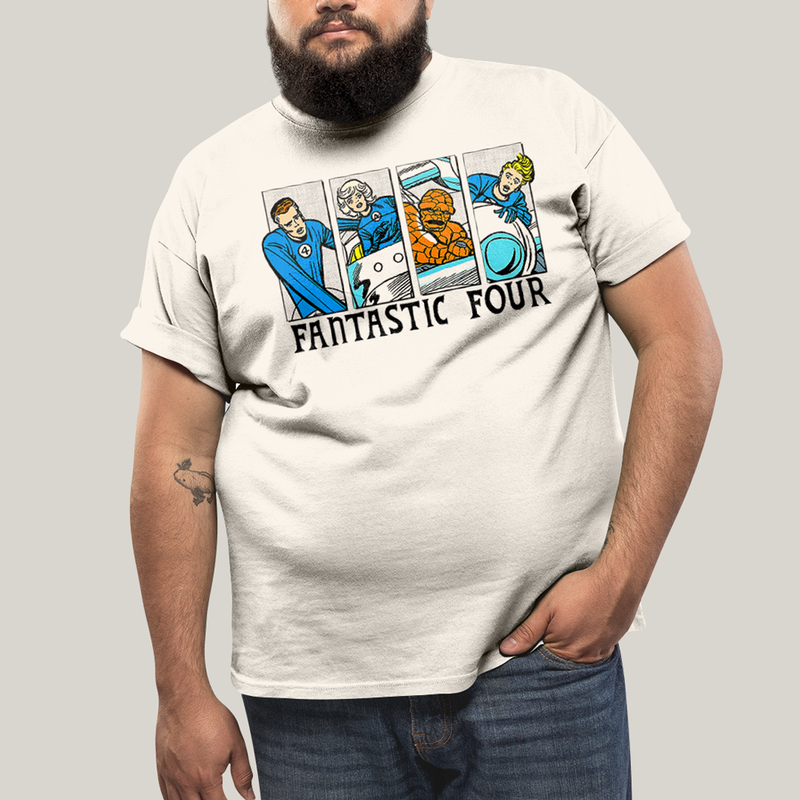 Camiseta Plus Size Algodão Unissex T shirt Quarteto Fantástico Era de Prata
