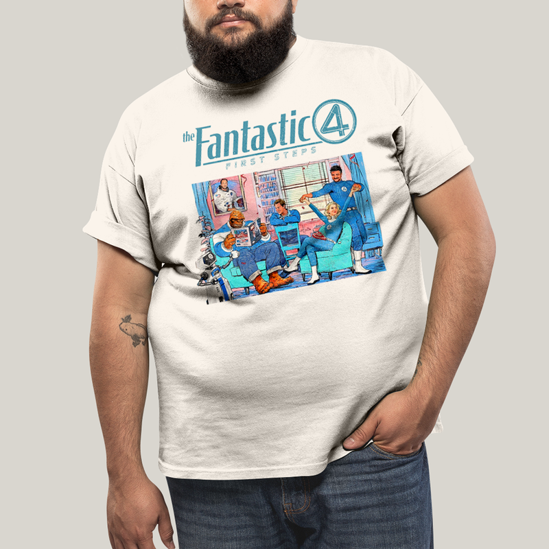 Camiseta Plus Size Algodão Unissex T shirt The Fantastic Four First Steps 1