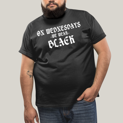 Camiseta Plus Size Algodão Unissex T shirt Wandinha Na Quarta Feira Usamos Preto 1