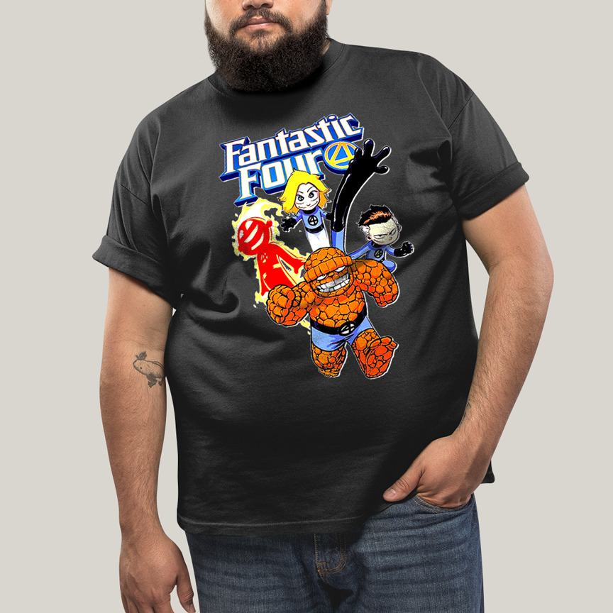 Camiseta Plus Size Algodão Unissex T shirt Quarteto Fantástico