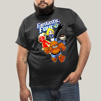 Camiseta Plus Size Algodão Unissex T shirt Quarteto Fantástico