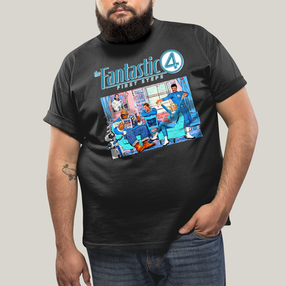 Camiseta Plus Size Algodão Unissex T shirt The Fantastic Four First Steps 1