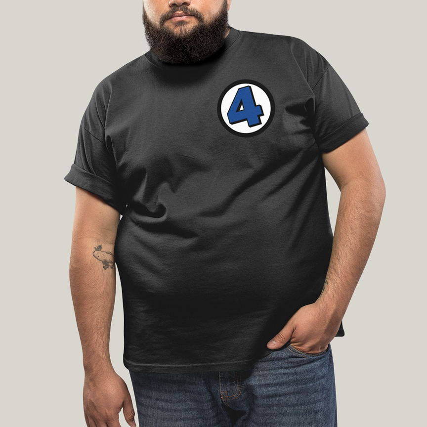 Camiseta Plus Size Algodão Unissex T shirt Quarteto Fantástico Logo Clássica
