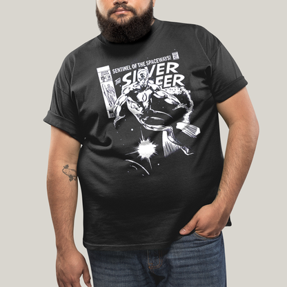 Camiseta Plus Size Algodão Unissex T shirt Quarteto Fantástico O Surfista Prateado