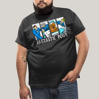 Camiseta Plus Size Algodão Unissex T shirt Quarteto Fantástico Era de Prata