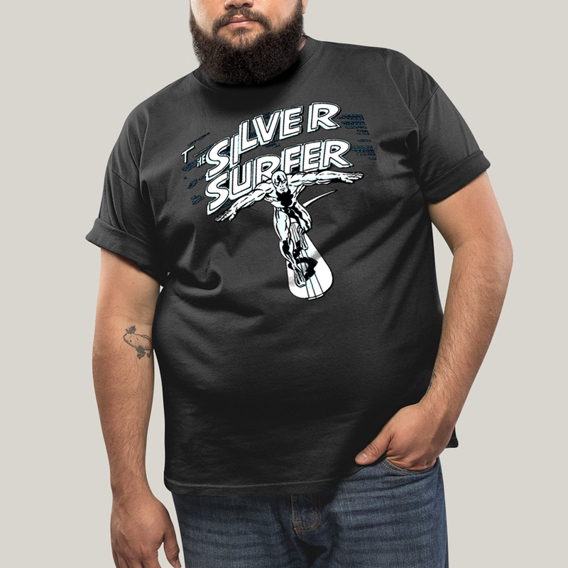 Camiseta Plus Size Algodão Unissex T shirt Surfista Prateado Retrô