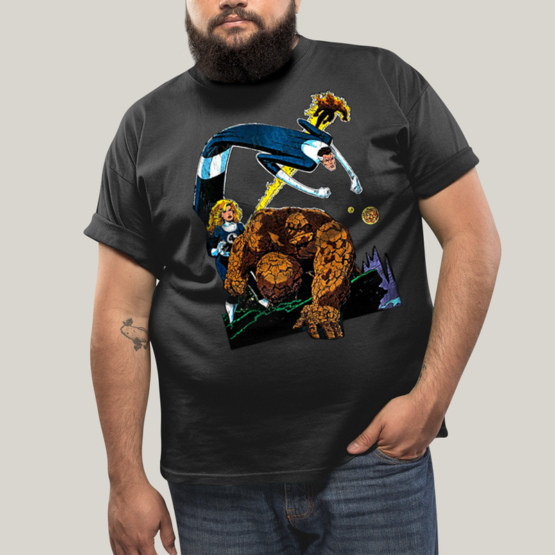 Camiseta Plus Size Algodão Unissex T shirt O Quarteto Fantástico Cartoon